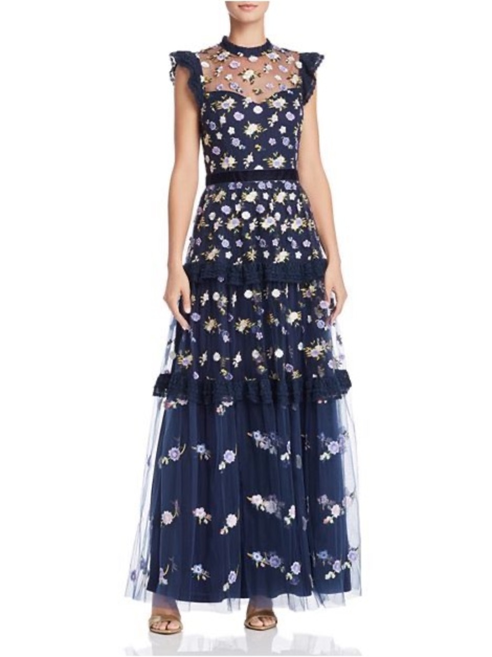 Happily Grey x AQUA Embroidered Maxi Dress